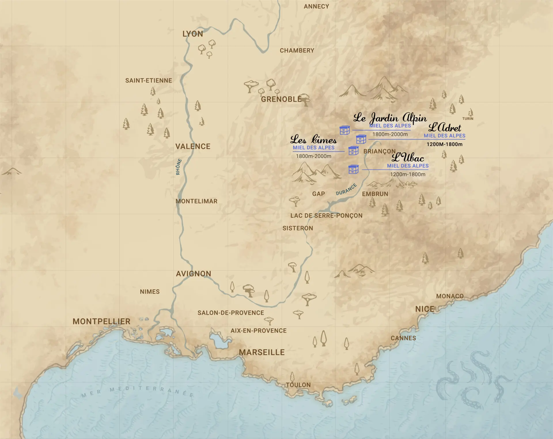 carte apis montis miels montagne